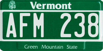 VT license plate AFM238