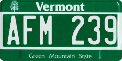 VT license plate AFM239
