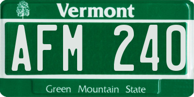 VT license plate AFM240