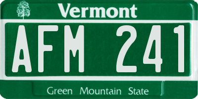 VT license plate AFM241