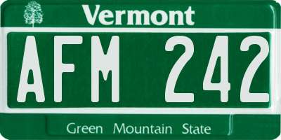 VT license plate AFM242
