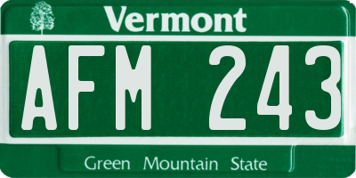 VT license plate AFM243
