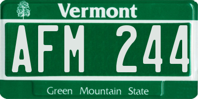 VT license plate AFM244