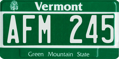 VT license plate AFM245