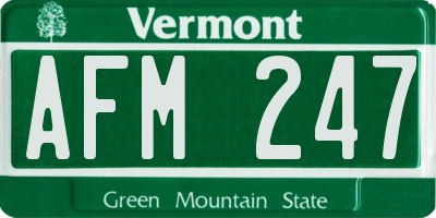 VT license plate AFM247