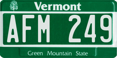VT license plate AFM249
