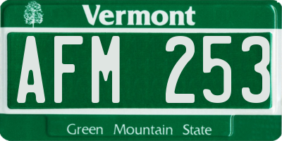 VT license plate AFM253