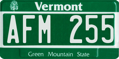VT license plate AFM255