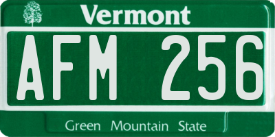 VT license plate AFM256