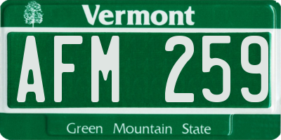 VT license plate AFM259