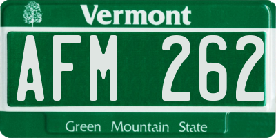 VT license plate AFM262