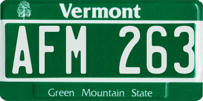 VT license plate AFM263