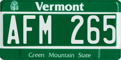 VT license plate AFM265