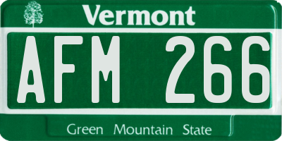 VT license plate AFM266