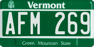 VT license plate AFM269