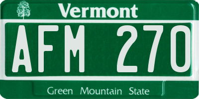 VT license plate AFM270