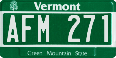 VT license plate AFM271