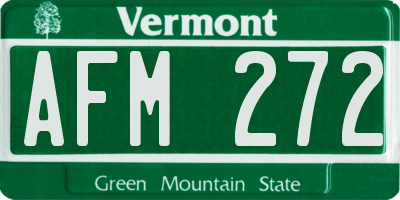 VT license plate AFM272