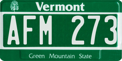 VT license plate AFM273