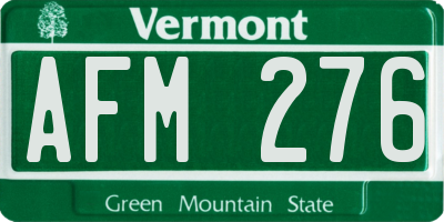 VT license plate AFM276