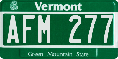 VT license plate AFM277
