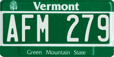 VT license plate AFM279