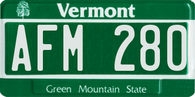 VT license plate AFM280