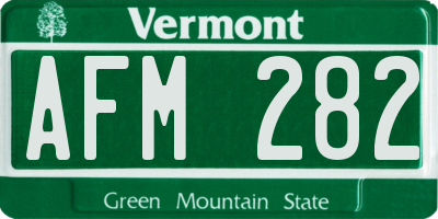 VT license plate AFM282