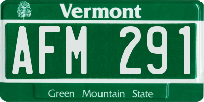 VT license plate AFM291