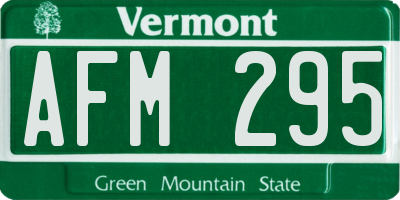 VT license plate AFM295