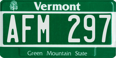 VT license plate AFM297