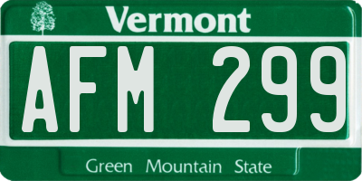 VT license plate AFM299