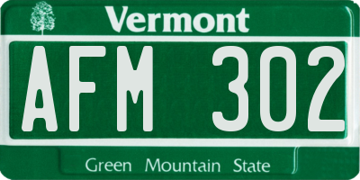VT license plate AFM302