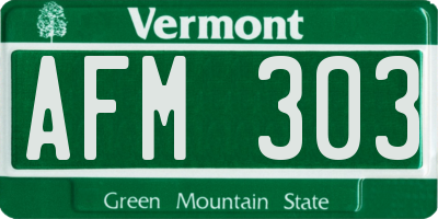 VT license plate AFM303