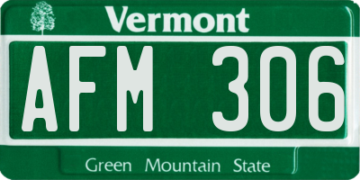 VT license plate AFM306