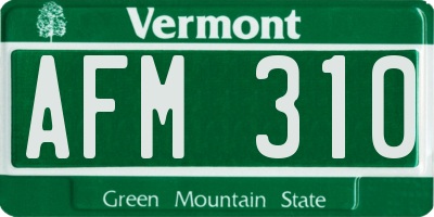 VT license plate AFM310