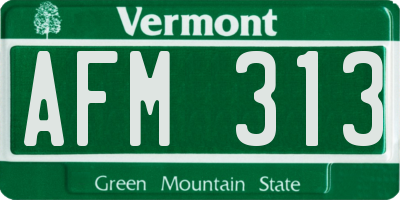 VT license plate AFM313