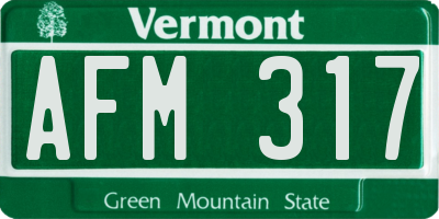 VT license plate AFM317