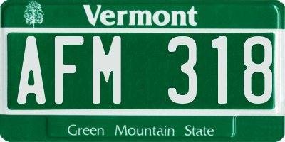 VT license plate AFM318