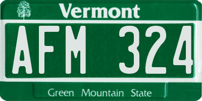 VT license plate AFM324