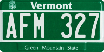 VT license plate AFM327
