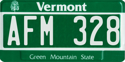 VT license plate AFM328