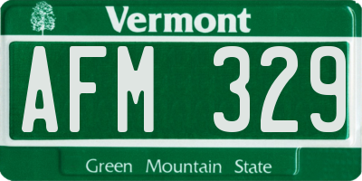 VT license plate AFM329