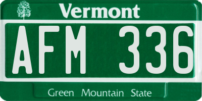 VT license plate AFM336