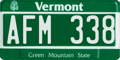 VT license plate AFM338