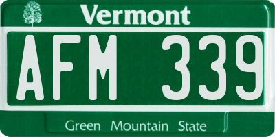 VT license plate AFM339