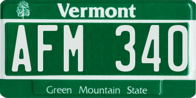 VT license plate AFM340