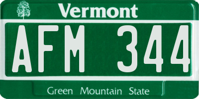VT license plate AFM344