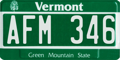 VT license plate AFM346