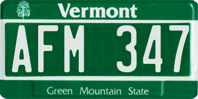 VT license plate AFM347